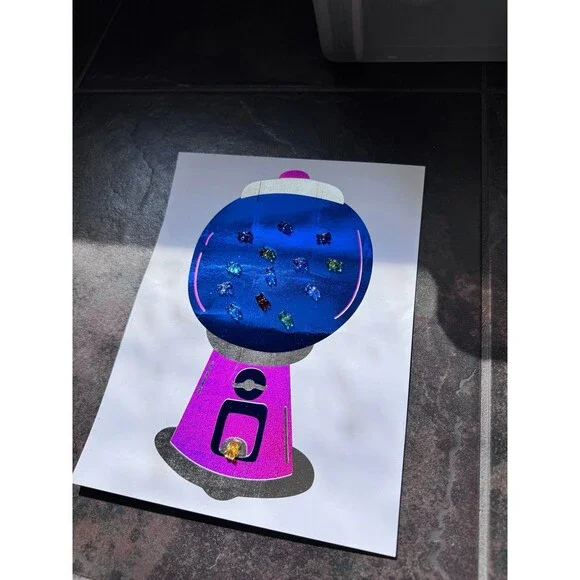 “Bear Machine” 3D Gumball Gummy Bear Foil Art Print (Limited Edition) - Picture 2 of 2